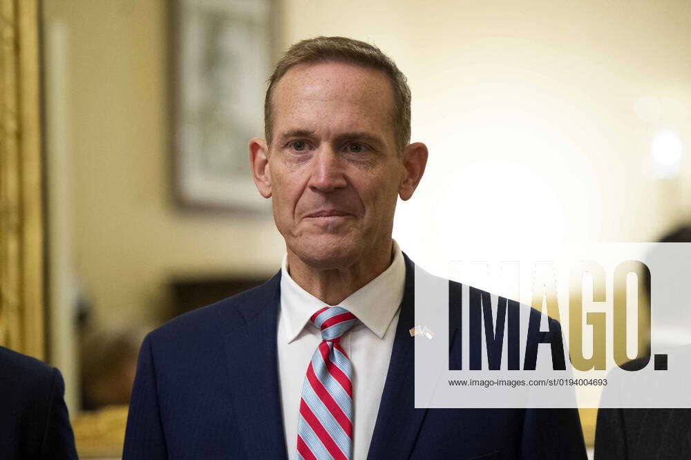 Senator-elect Ted Budd, R-NC, looks on while meeting with .Senate ...