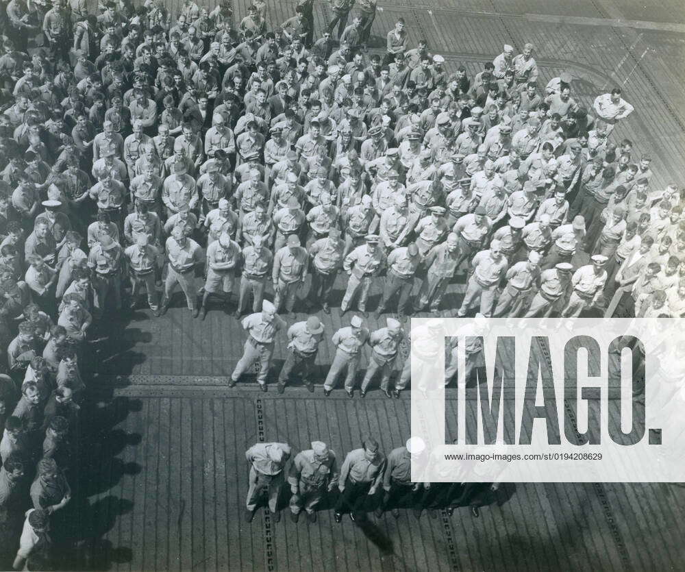 Photograph of a Medal Presentation Ceremony Aboard USS Tulagi Medal ...