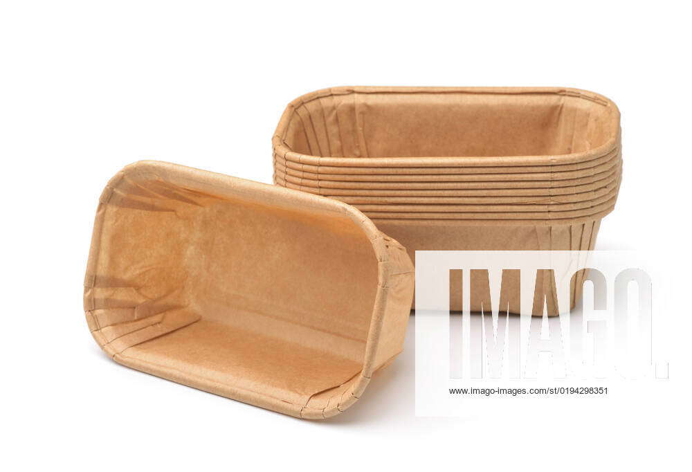 Disposable rectangular brown paper baking molds Empty disposable