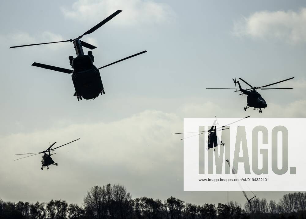 Helicopters during the military exercise Falcon Autumn in Katwijk, The ...