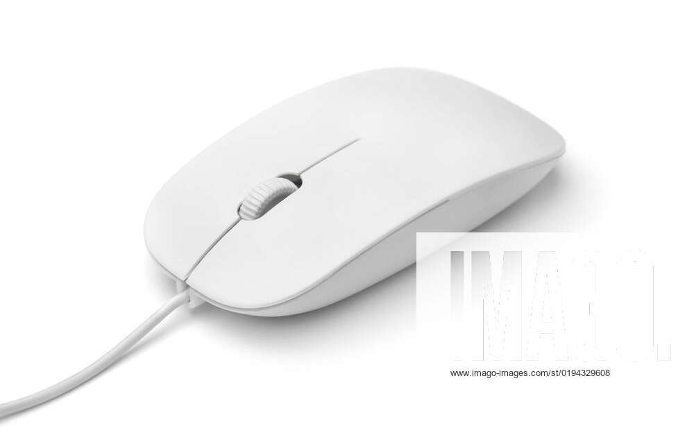 White flat wired computer mouse White flat wired computer mouse