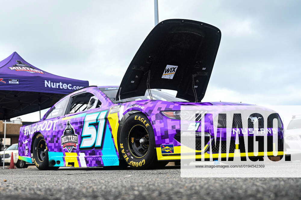 A Rick Ware Racing Team race car sits on display in the Base Exchange ...