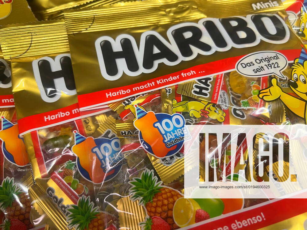 Bags of gummy bears HARIBO brand