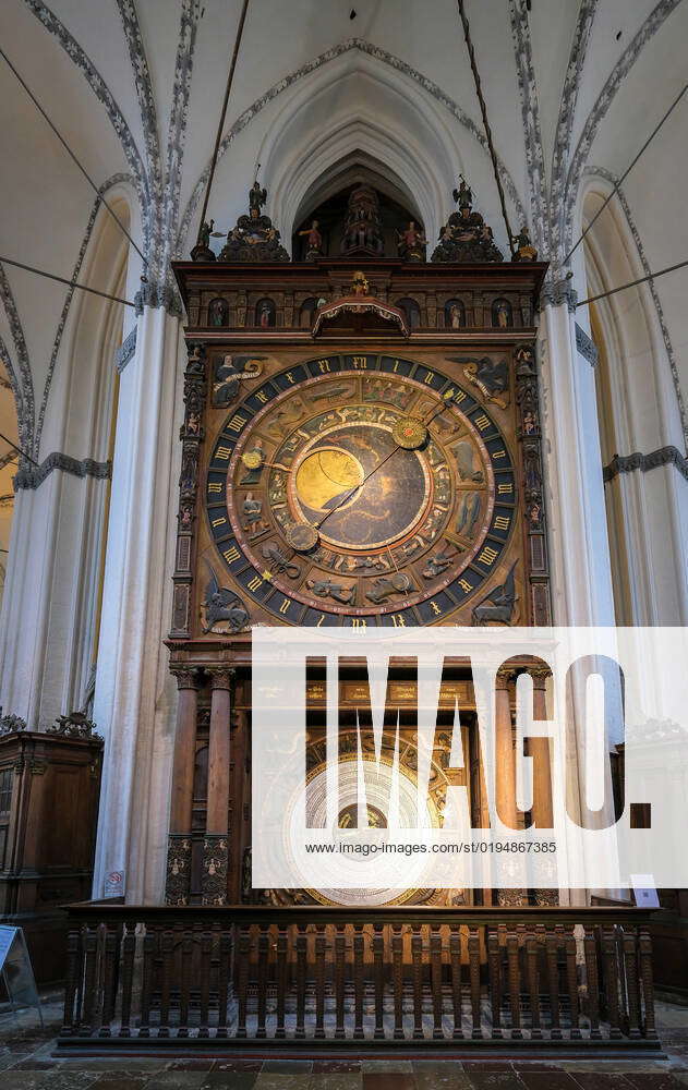 Rostock, Mecklenburg Vorpommern, Germany The Astronomical Clock in St