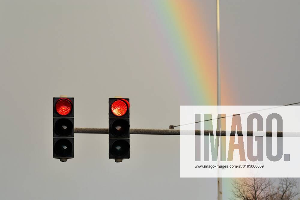 Red lights in front of a rainbow , 8244798, traffic lights, traffic ...