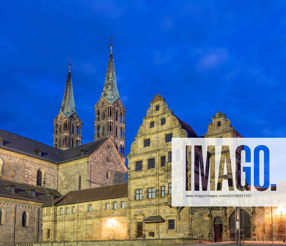 Illuminated Cathedral Of Bamberg Illuminated Cathedral Of Bamberg At Night   M 