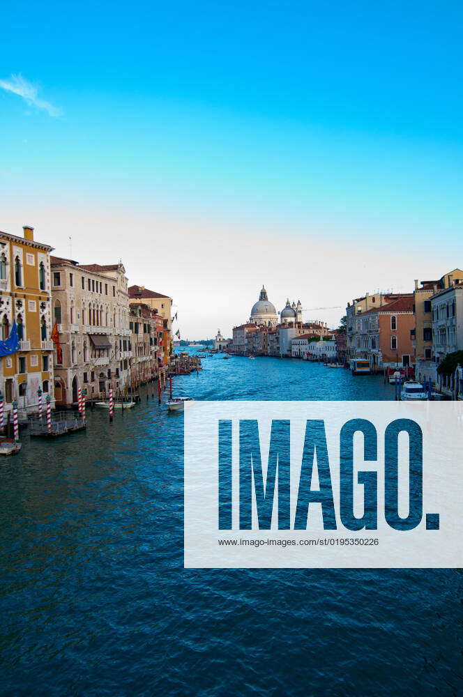 Venice Italy grand canal view from the top of Accademia bridge with ...