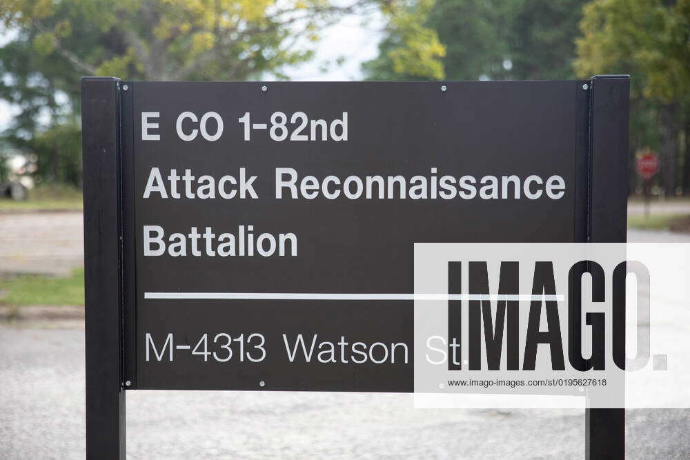 The 82nd Combat Aviation Brigade barracks sign pictured during the ...