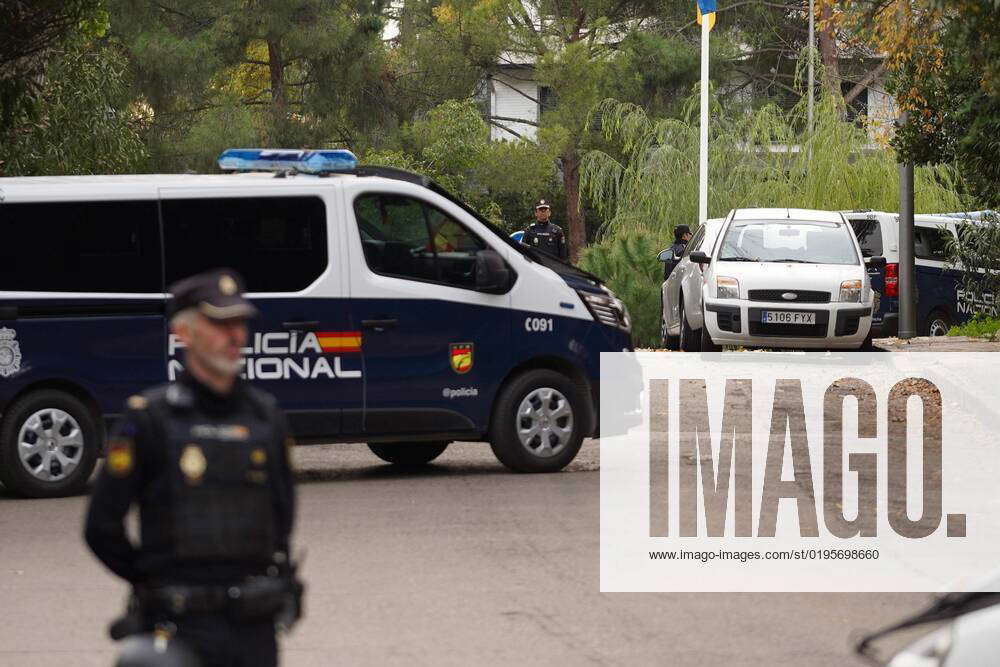 Images of the Ukrainian embassy in Madrid where an attack was carried ...