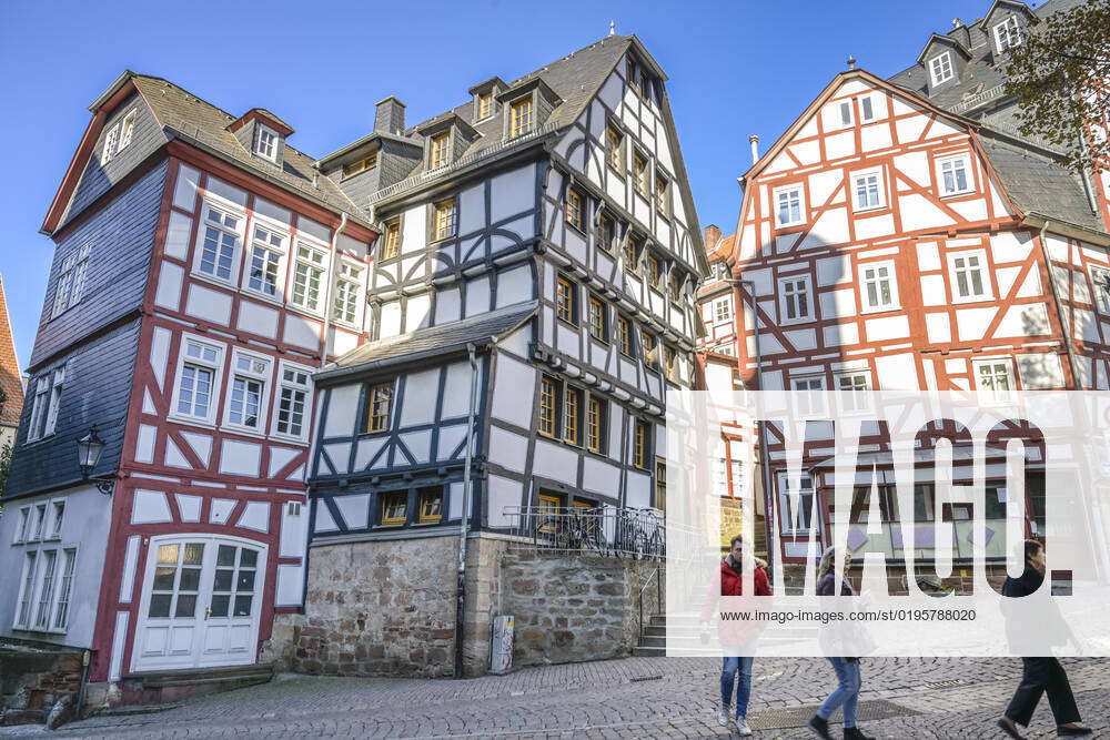 Half Timbered Houses Old Buildings Reitgasse Oberstadt Old Town Marburg Hesse