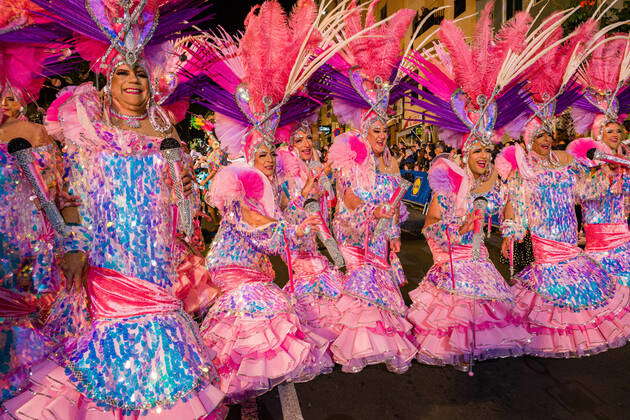 Las Celias de Tenerife, a group of men paying tribute to the singer ...