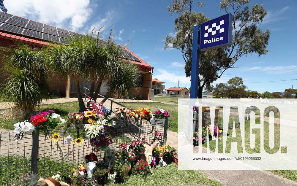 QUEENSLAND FATAL POLICE SHOOTING, Tributes are seen at Tara Police ...