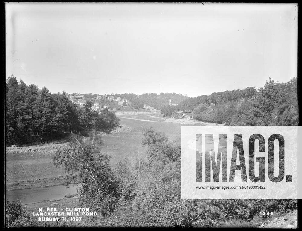 Wachusett Dam, Lancaster Mill pond (drawn down), below the main dam ...