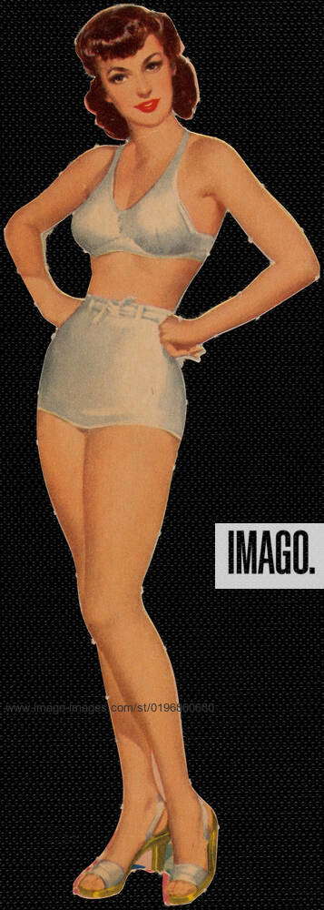 Ava Gardner paper doll with hands on hips Actresses Lingerie