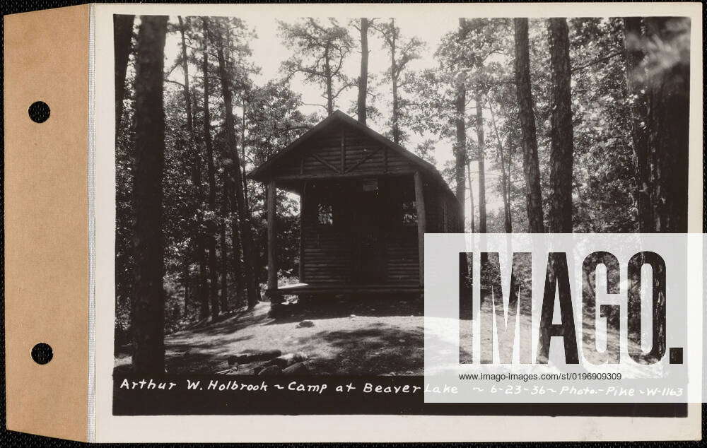 Arthur W. Holbrook, camp at Beaver Lake, Ware, Mass., Jun. 23, 1936