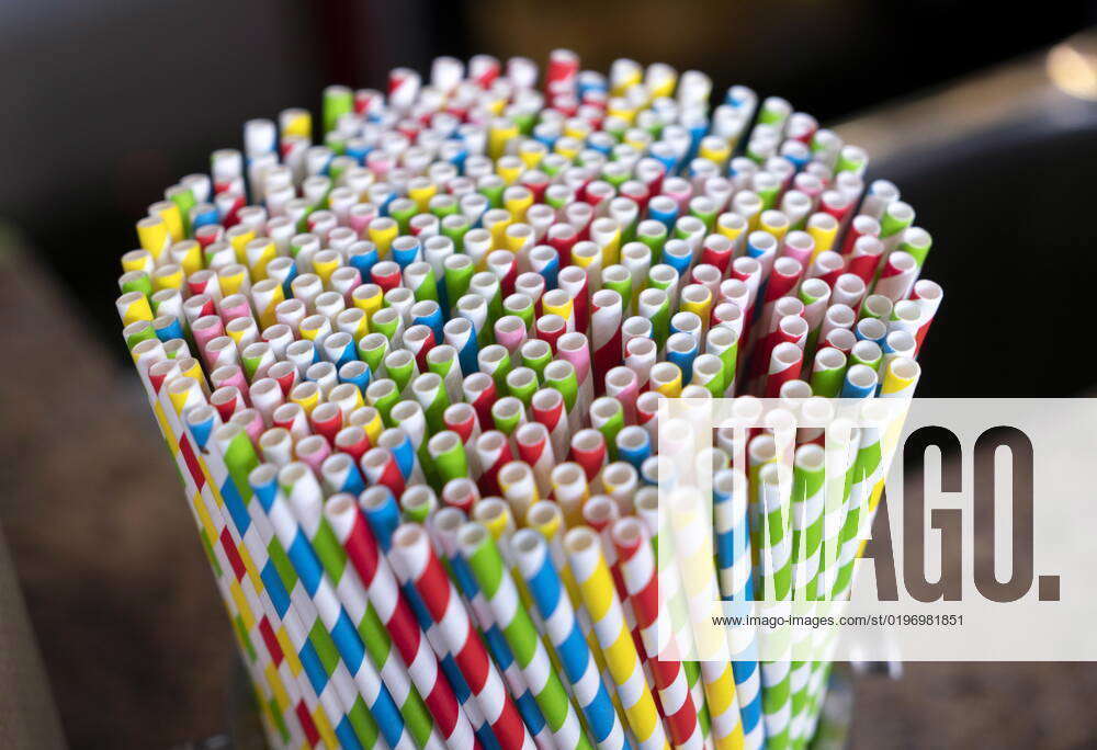 December 20, 2022, Montreal, PQ, Canada Paper straws are seen at a