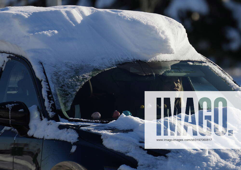 December 21, 2022, RICHMOND, BC, CANADA A motorist with snow on their
