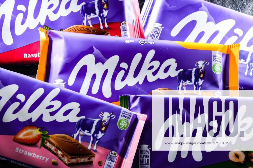 Assorted Milka chocolates, POZNAN, POL - AUG 17, 2022: Milka chocolates ...