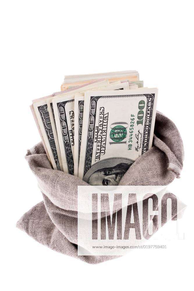 Geldsack voll mit 100-Dollarscheine money bag full of 100 dollar