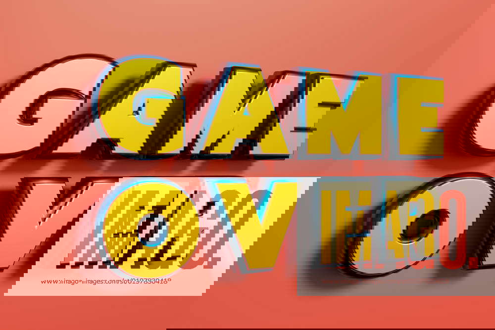 Game Over Words In Capital Letters Gold Metallic Shiny Style Saying 