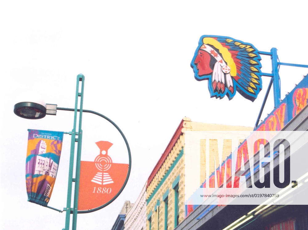 Historic Route 66 - Historic Neon Indian Sign. An old, neon Indian sign ...