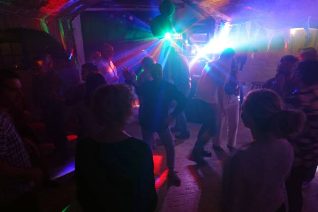 Werl, North Rhine Westphalia, GER people dancing at a party in laser