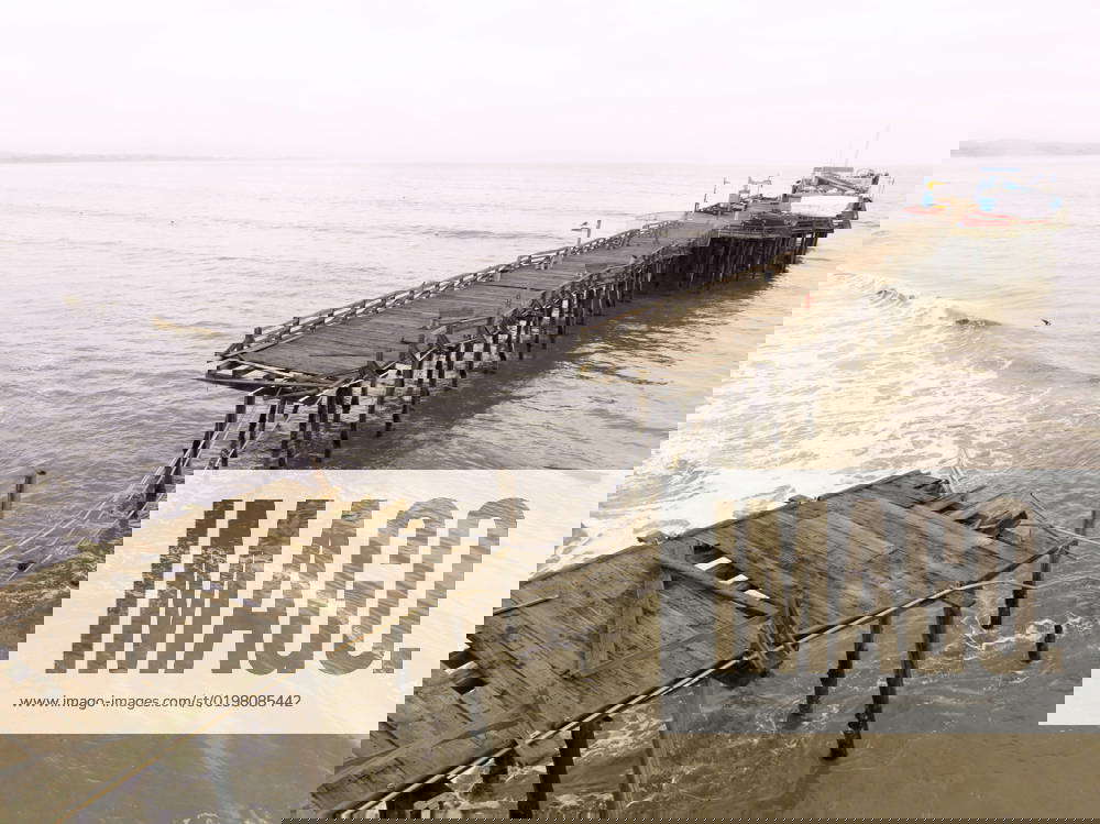 CA Severe Weather Storm Surge Damage Along California Coast Aerial