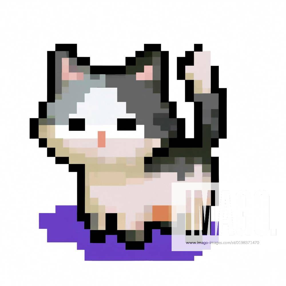Classic 8 Bit Pixel Art Illustration Of Cute Kitten R - vrogue.co