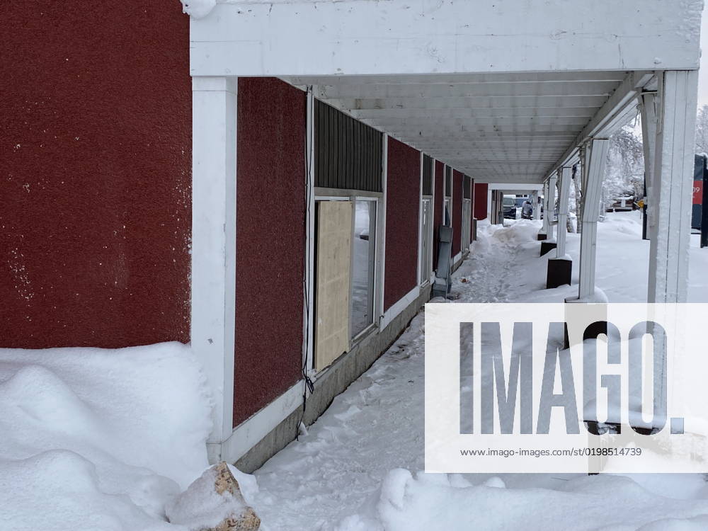 January 6, 2023, Yellowknife, NWT, CANADA The boarded window of a Northview property is seen in