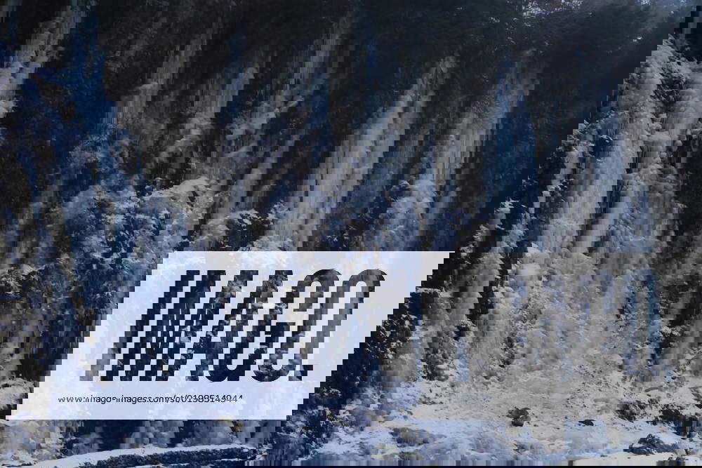 January 10, 2023, Kulgam, Jammu and Kashmir, India Icicles seen on a