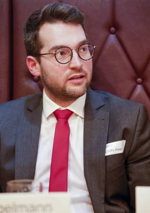 Election campaign for mayor of the state capital Mainz, candidate ...