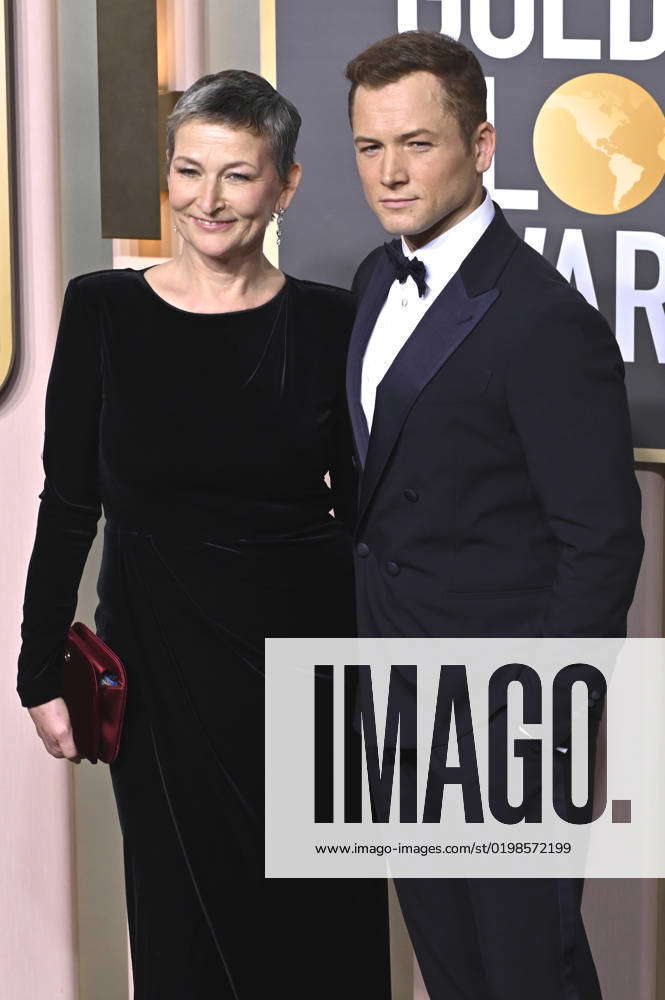 Taron Egerton with mother Christine Egerton at the 80 Golden Globe ...