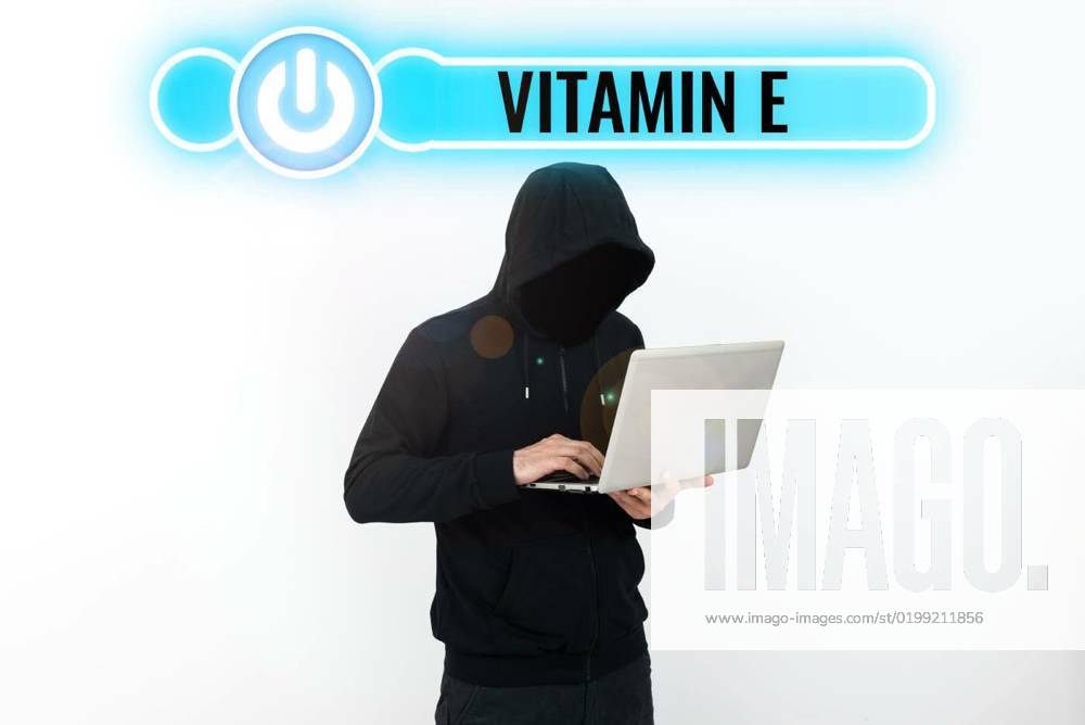 Writing displaying text Vitamin E. Concept meaning Antioxidant Protects