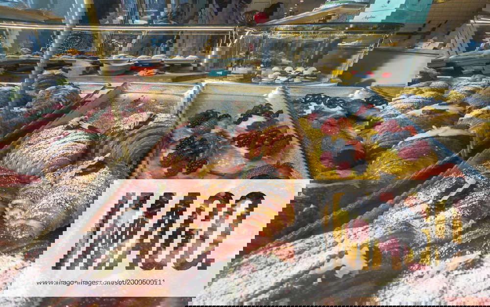 Pastries in New York Pastries in the window of an artisanal french