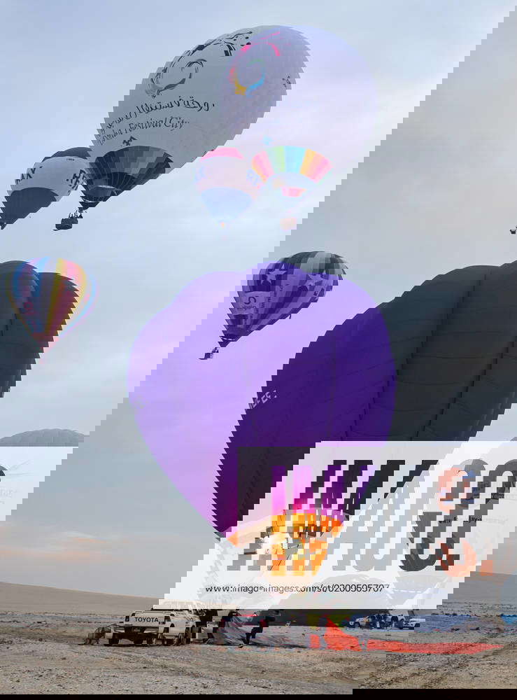 Qatar Balloon Festival 2023 in Sealine Desert Doha,Qatar Hot air balloons rise during the Qatar