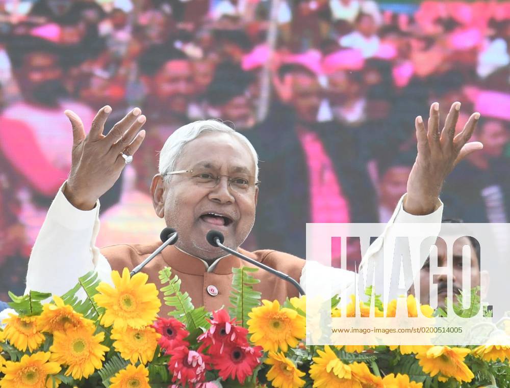 Patna India January Bihar Chief Minister Nitish Kiumar Delivering His Lecture During