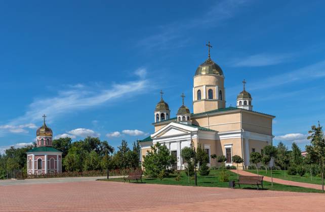 Bender, Moldova 06.09.2021. Alexander Nevsky Church near the Tighina ...