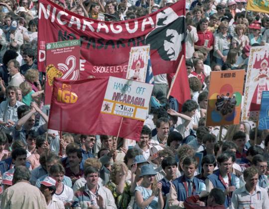 What Country Invented Rally Moscow, USSR. People attend a rally of solidarity with the struggle of ...
