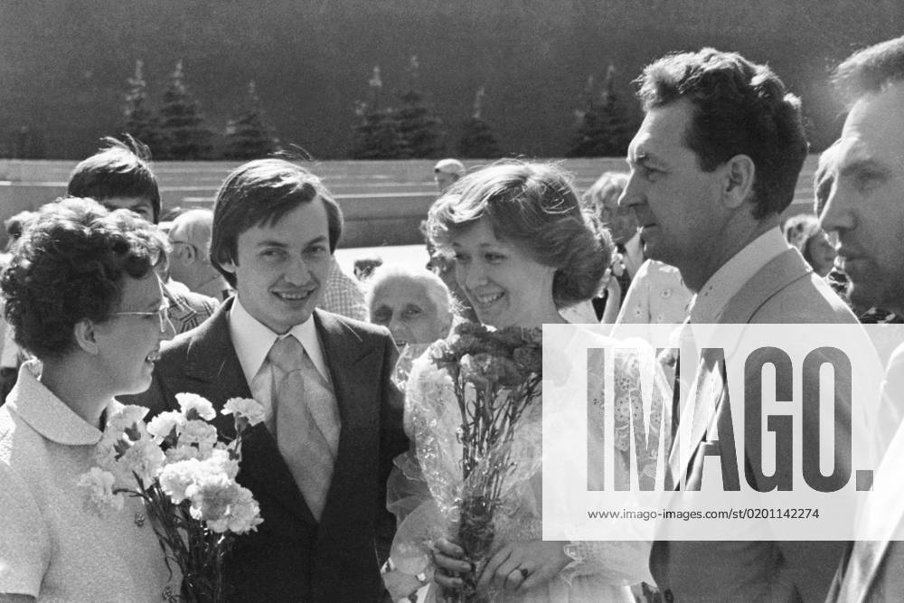 World chess champion Anatoly Karpov right with his wife Irina left