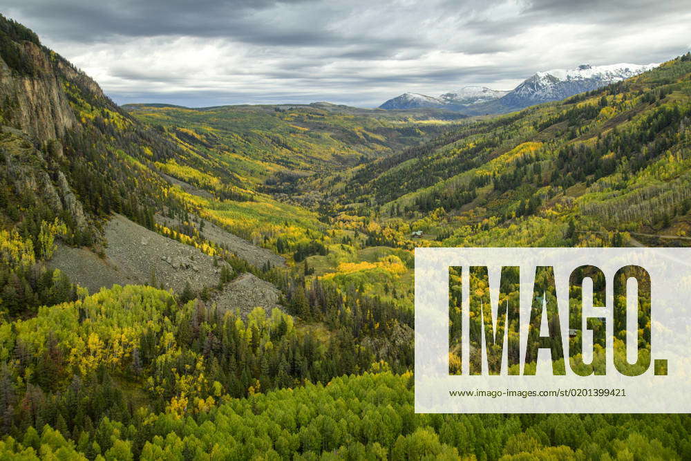 USA, Rocky Mountains, San Juans, Colorado, Telluride, Highway 145, panorama