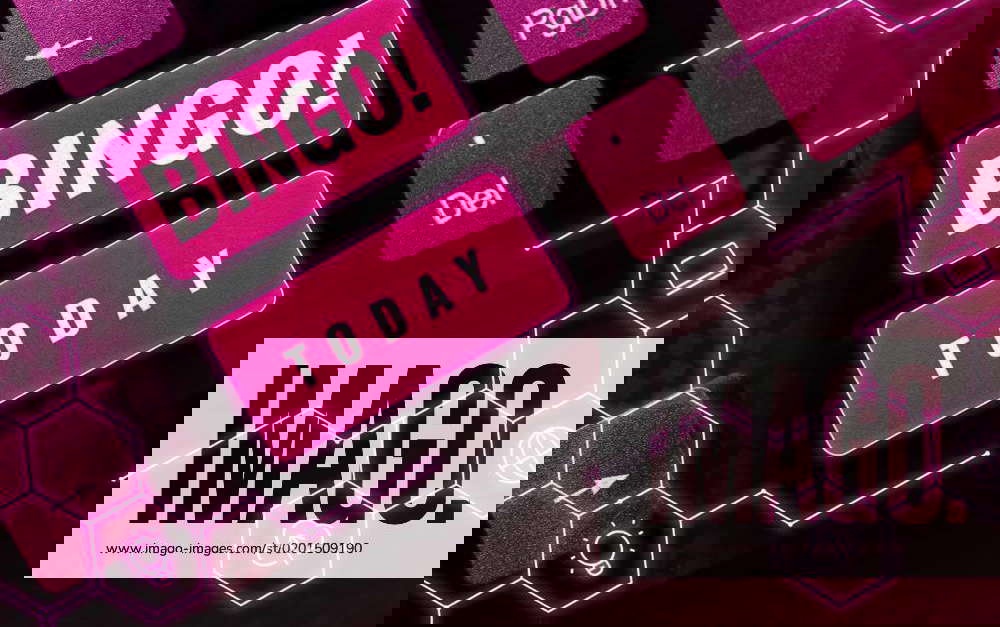 Text caption presenting Bingo. Business concept game of chance in which