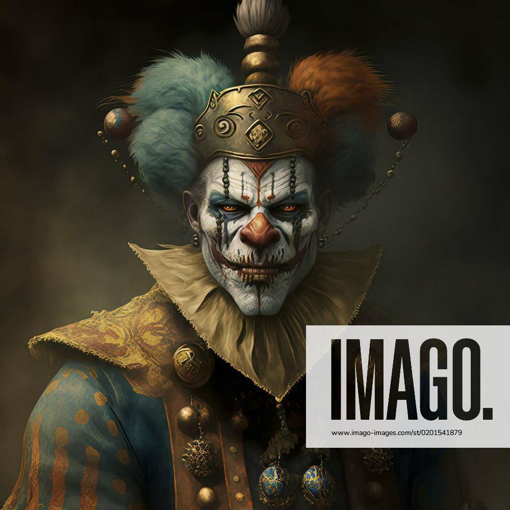 Concept Art Sinister Clown with a Large, Evil Face and Glowing Eyes ...