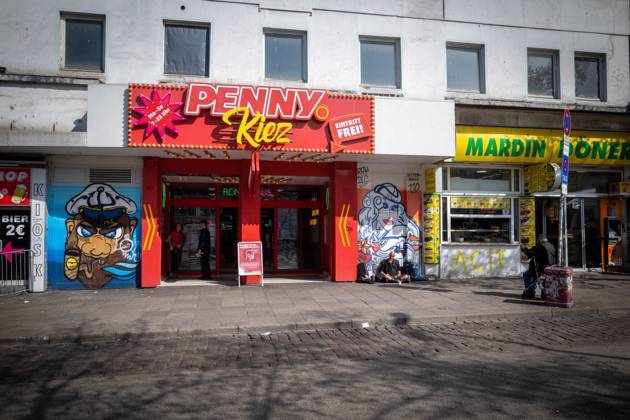 The famous Penny market on the Reeperbahn in