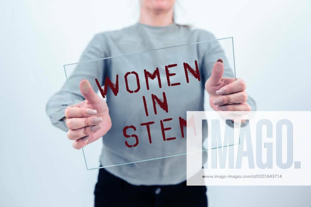 Text sign showing Women In Stem. Concept meaning Science Technology Engineering Mathematics