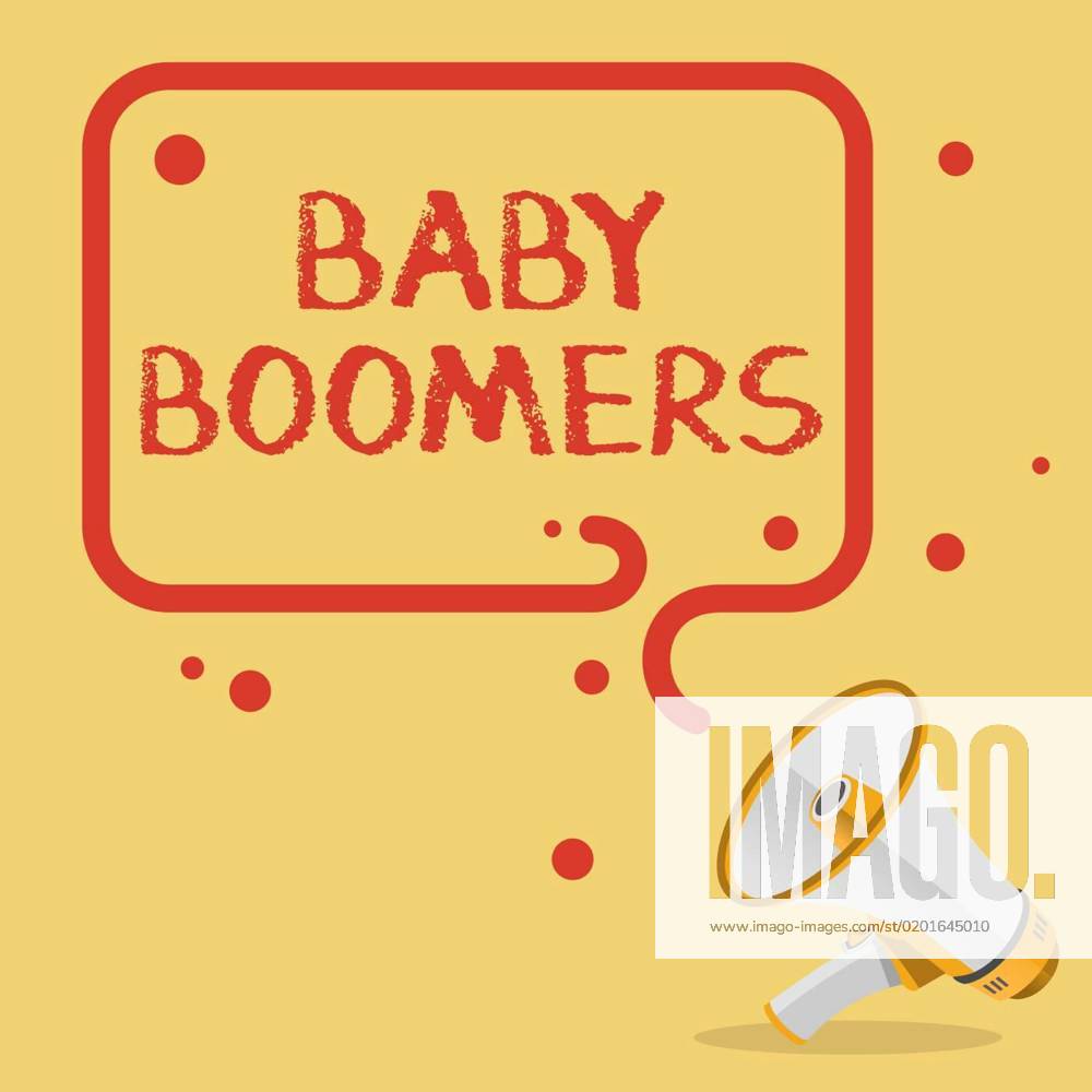 Text Sign Showing Baby Boomers Word Written On Person Who Is Born In 
