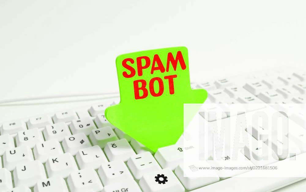 Text showing inspiration Spam Bot. Word Written on autonomous program ...