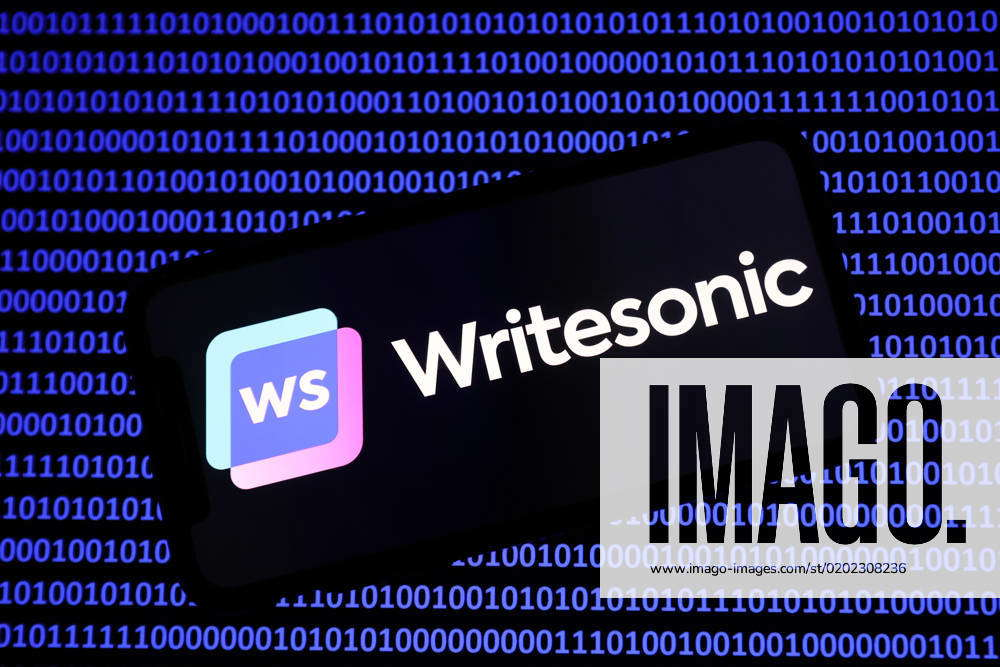 AI Companies And Apps Photo Illustrations Writesonic logo displayed on ...