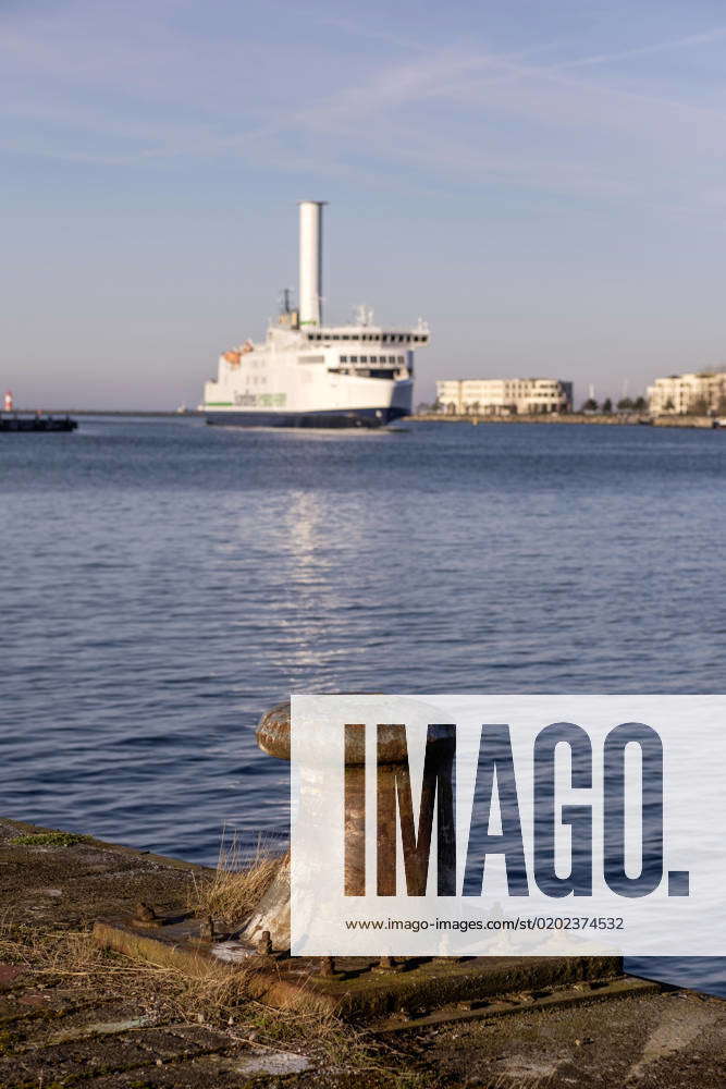 Scandlines Baltic ferry Copenhagen with hybrid drive arrives at Rostock