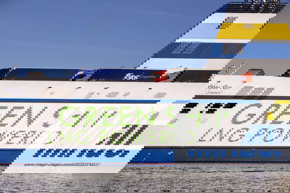 TT Lines Baltic ferry Berlin arrives in Rostock seaport Rostock