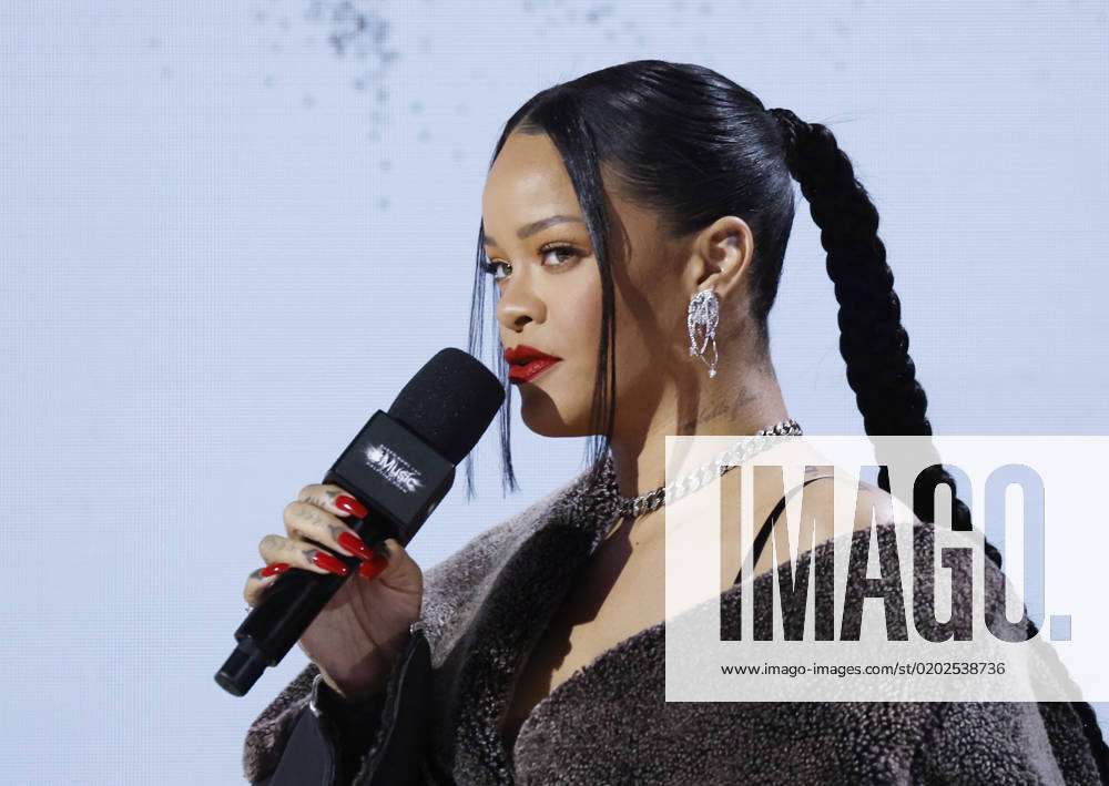 Super Bowl Halftme Show Performer Rihanna Speaks At The Super Bowl Lvii Pregame Apple Music Super